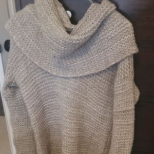 Jennifer Lopez Taupe Cowl Neck Sweater